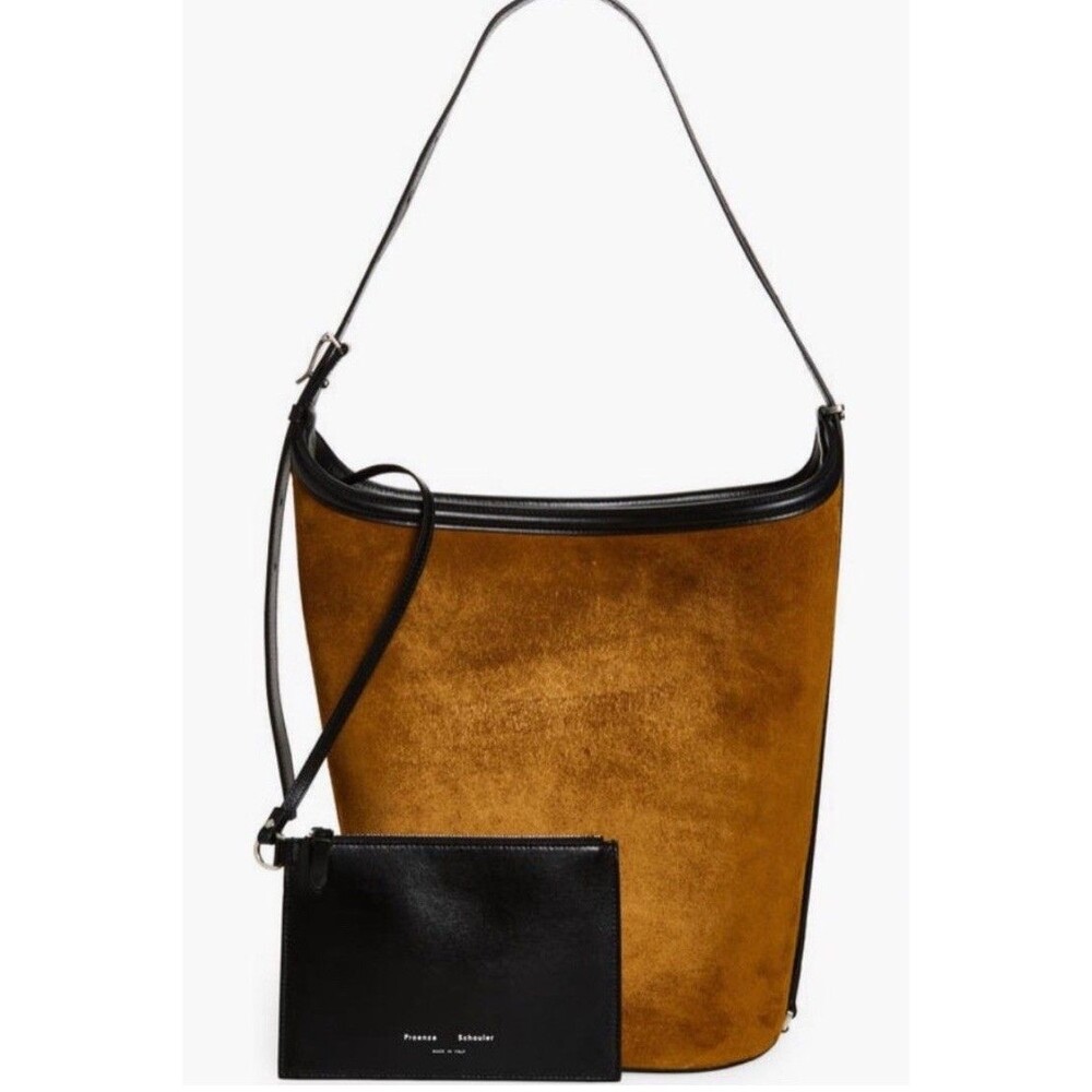 NWT $1890 Proenza Schouler Brant Suede Bucket Bag in FERN!